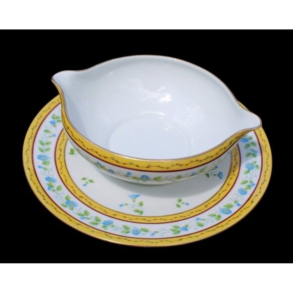Limoges China Ceralene Raynaud Co. Morning Glory Spray Gravy Bowl- RARE - Picture 2 of 6